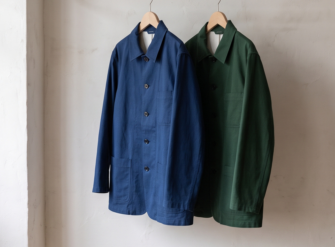 Green and blue jackets side by side